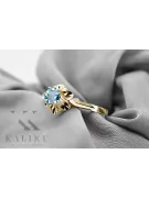 Vintage craft Ring Aquamarine 14K Yellow gold vrc004y